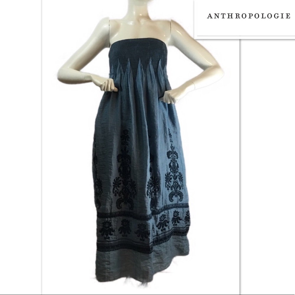 🍭Anthropologie lapis blue long maxi dress